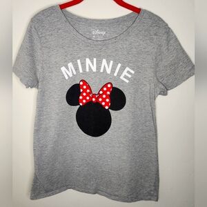 Disney Family Fun Minnie Mouse Womens Giray Tee Size Medium